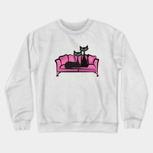 Atomic Kitties Relaxing on a Vintage Styled Sofa Crewneck Sweatshirt